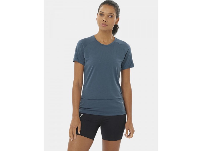 Salomon Cross Run SS Tee W D — női futópóló (100mi-midnight)