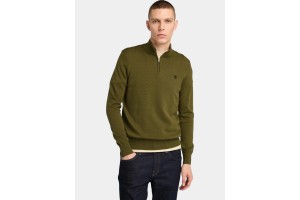 Timberland férfi Cotton Yd 1/4 Zip - Dark Olive
