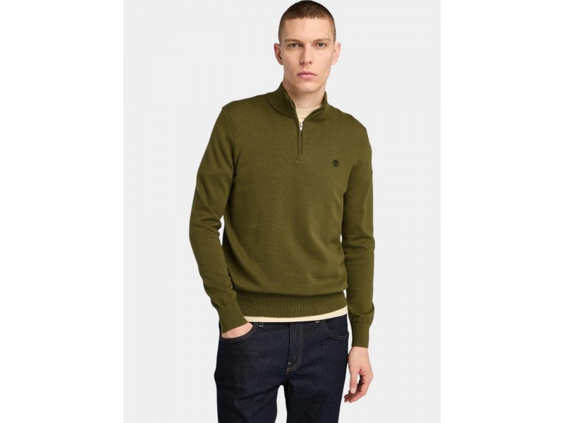 Timberland férfi Cotton Yd 1/4 Zip - Dark Olive