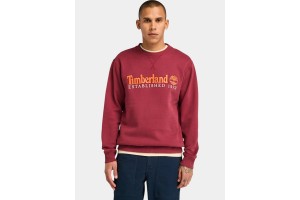 Timberland férfi hímzett logós pulóver - Cordovan