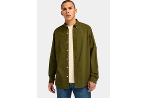 Timberland Stretch Poplin férfi ing - dark olive