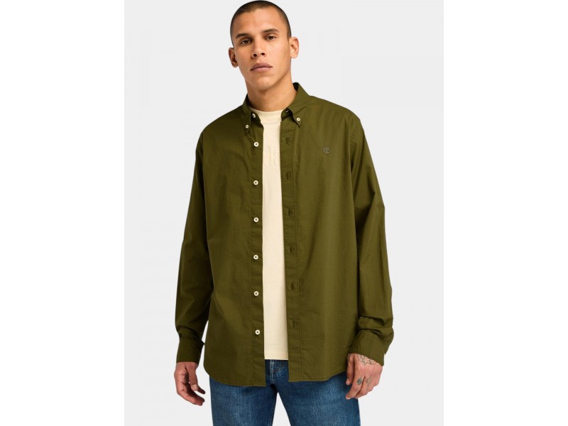 Timberland Stretch Poplin férfi ing - dark olive
