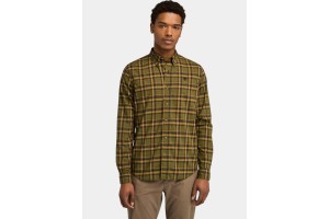 Timberland Stretch Poplin Check férfi ing - dark olive