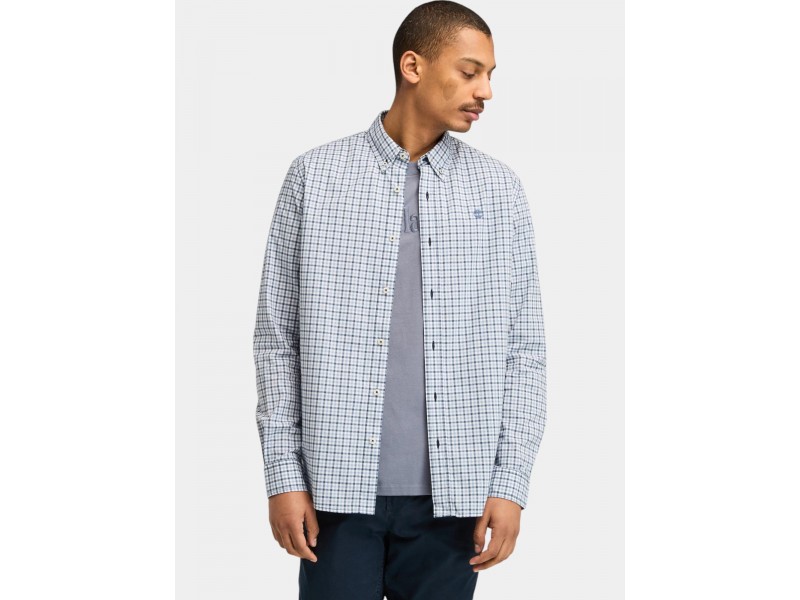 Timberland Stretch Poplin Gingham férfi ing - Dark Denim
