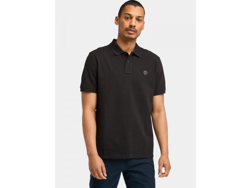 Timberland fekete pique rövid ujjú galléros póló