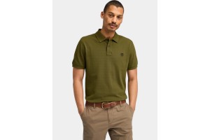 Timberland Pique rövid ujjú póló - sötét olíva