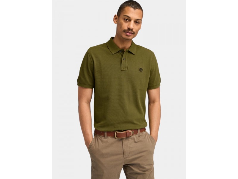 Timberland Pique rövid ujjú póló - sötét olíva