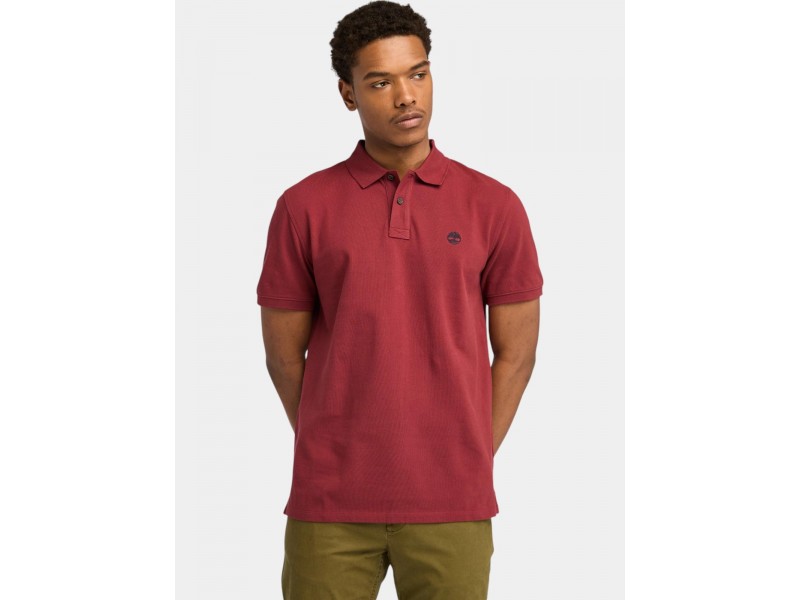 Timberland férfi pique galléros póló - cordovan