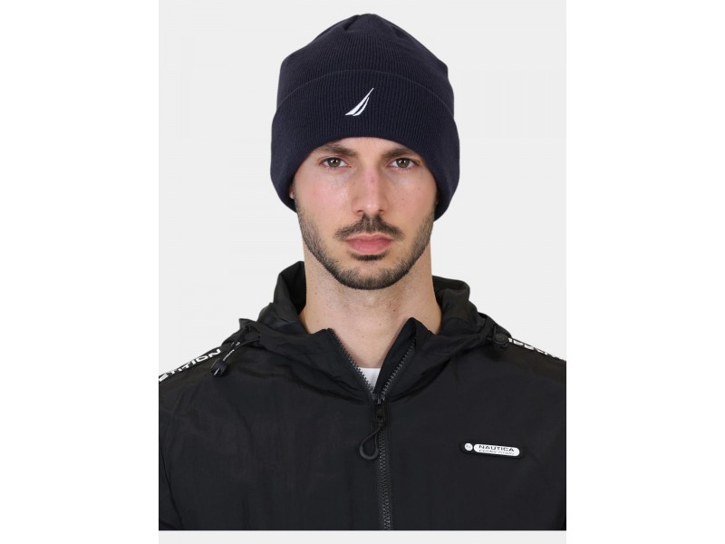 Nautica Gerro Beanie D - sötétkék sapka, hímzett logó