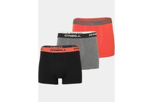 O'Neill férfi boxer 3 db — coral / dark grey / mel black
