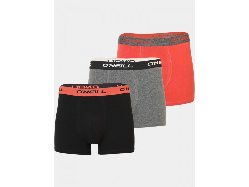 O'Neill férfi boxer 3 db — coral / dark grey / mel black
