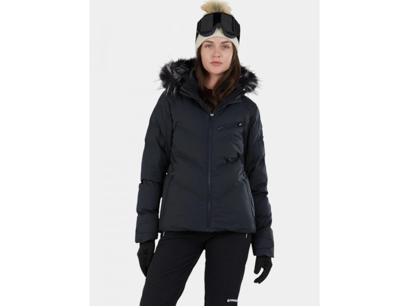 Fundango Elyra női párnázott kabát - fekete, műszőrme