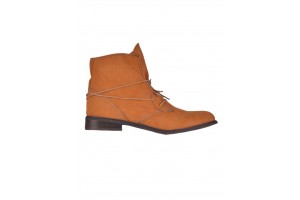 Norah női bőr velúr bokacsizma — barna