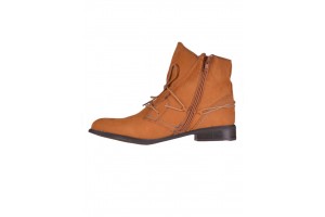 Norah női bőr velúr bokacsizma — barna