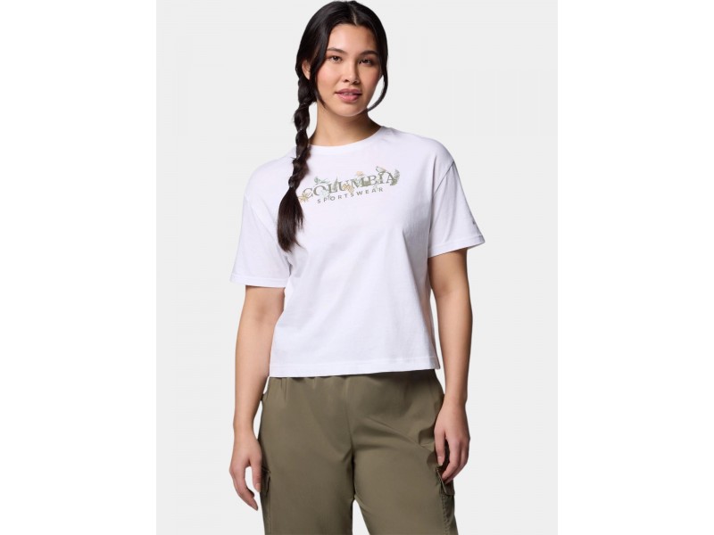 Columbia Rolling Bend női crop póló - fehér