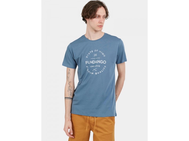 Fundango Basic T-Logo 04 D – kék férfi póló