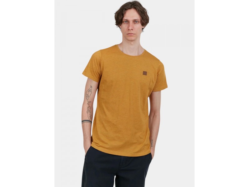 Fundango Jaggy Structured férfi póló - golden brown