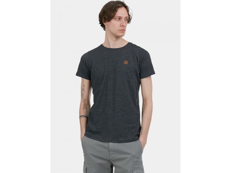 Fundango Jaggy férfi póló - pamutkeverék, műbőr részletek