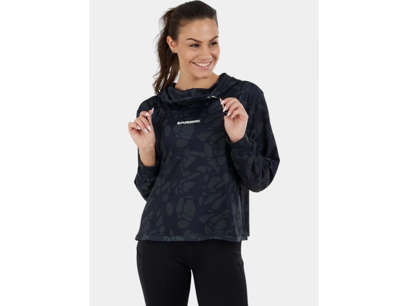 Fundango Helka női kapucnis pulóver - black camo