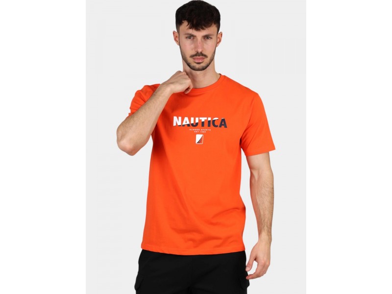 Nautica Bruckner férfi póló - Fiery Red, 100% pamut