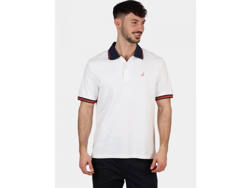 Nautica Leonid férfi galléros polo - 908-white