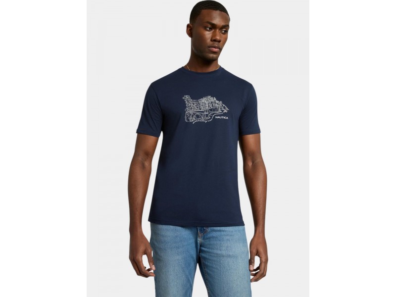 Nautica Angelo férfi póló – 100% pamut, kerek nyak