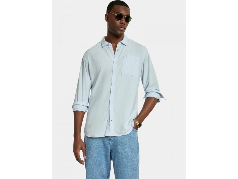 Nautica Barias Ls férfi ing – Pale Blue (55% vászon)