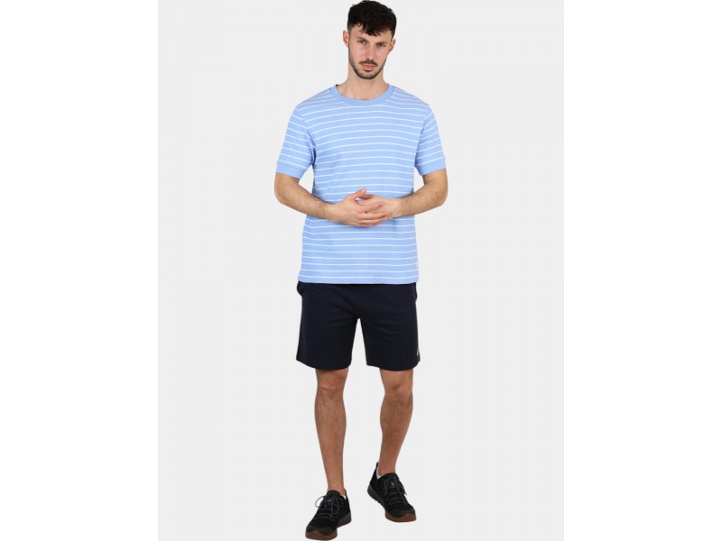 Nautica Whitby férfi csíkos póló — 483 Natural Blue