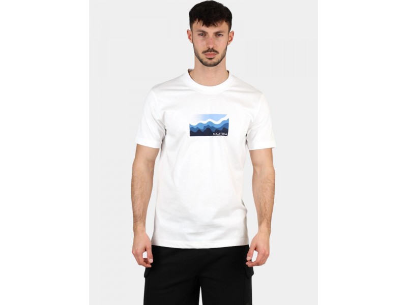Nautica Allington férfi fehér T-shirt - elölnézet