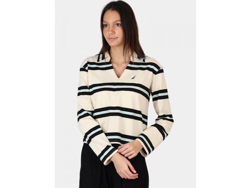 Nautica Salado női hosszú ujjú polo - buff (homok)