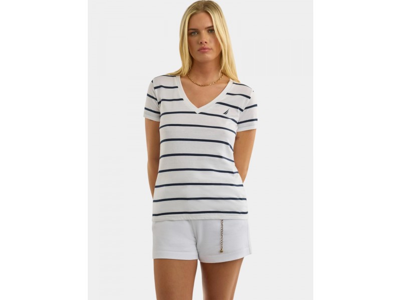 Nautica Hosta női póló - fehér, csíkos