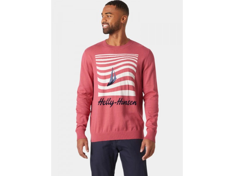 Helly Hansen Quayside Knit D férfi pulóver – 100% pamut, piros