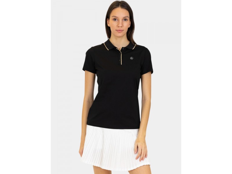 Luhta Halkokari női galléros póló (basic black)