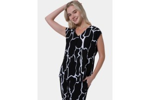 Luhta Hosio női ujjatlan póló – fekete, 100% viszkóz