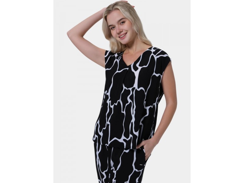 Luhta Hosio női ujjatlan póló – fekete, 100% viszkóz