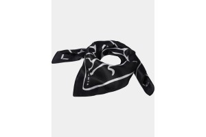 Luhta D női selyemkendő — fekete, 100% selyem