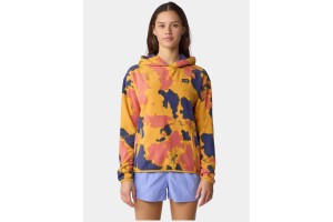 Mountain Hardwear Microchill női kapucnis polár - sárga mintás