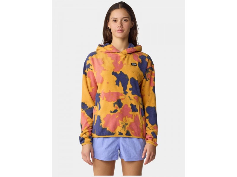 Mountain Hardwear Microchill női kapucnis polár - sárga mintás