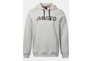 Musto Logo Hoodie férfi kapucnis pulóver - grey melange