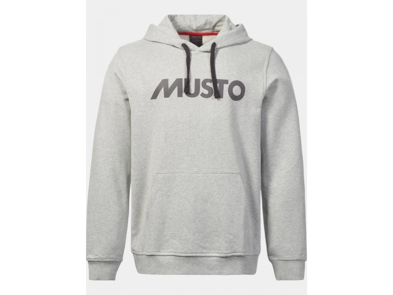 Musto Logo Hoodie férfi kapucnis pulóver - grey melange