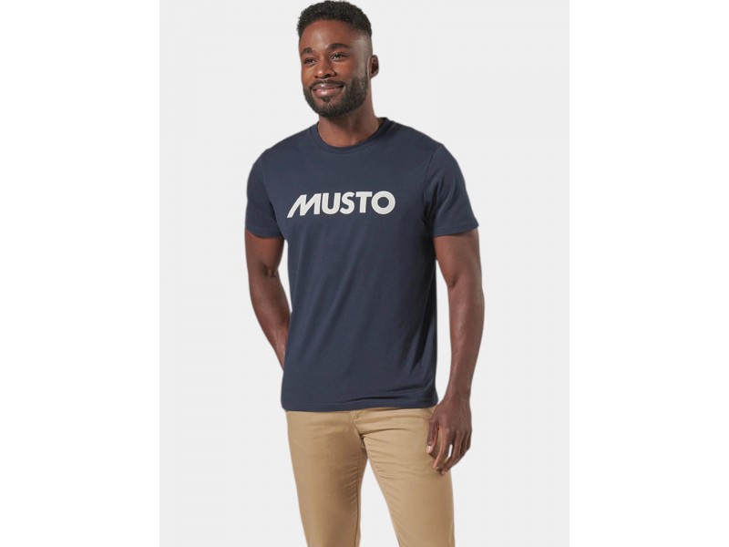 Musto M Logo férfi póló - 100% pamut, navy