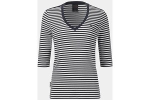 Musto női V-nyak csíkos póló - navy
