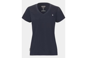 Musto női V-nyakú pamut póló - navy