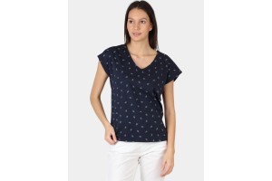 TBS Eddensan D női V-nyakú póló – 100% pamut (navy)