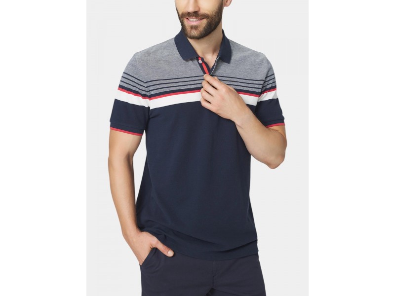 TBS Eltonpol D férfi galléros póló - 100% pamut (navy)