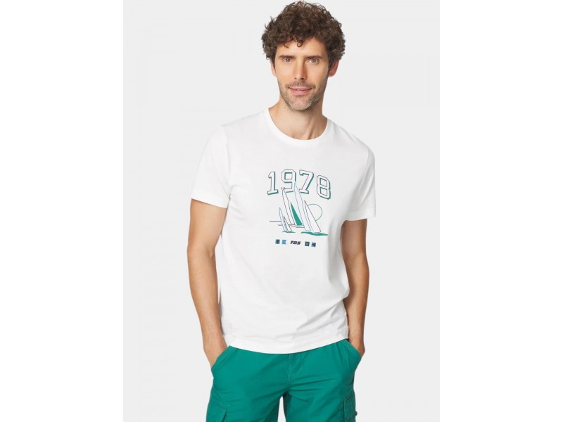 TBS Hervetee D férfi póló — 100% pamut, 017-arctique