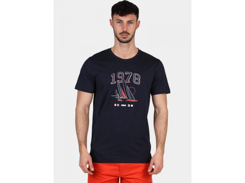 TBS Hervetee D férfi póló 612-navy, 100% pamut