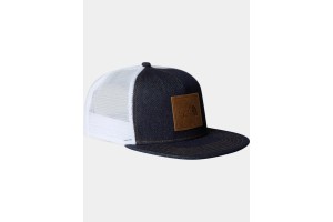 The North Face Half Dome Trucker sapka (denim-leather patch)