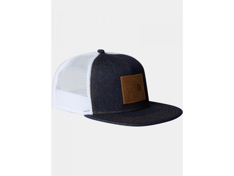 The North Face Half Dome Trucker sapka (denim-leather patch)