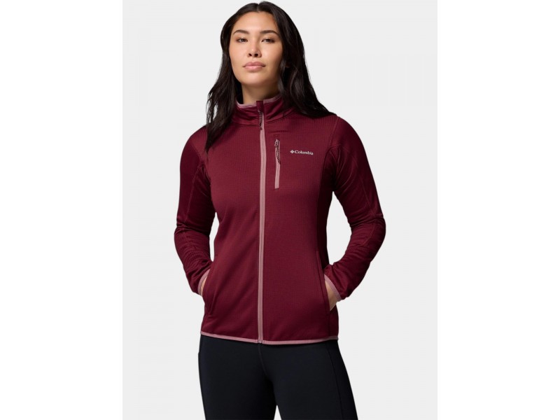 Columbia Essential Hike Grid Fleece női - rich wine